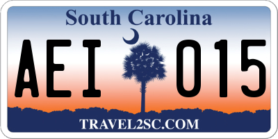 SC license plate AEI015