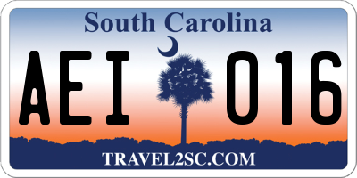 SC license plate AEI016