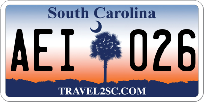 SC license plate AEI026