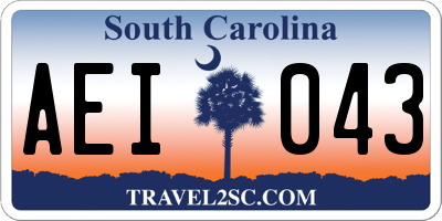 SC license plate AEI043