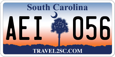 SC license plate AEI056