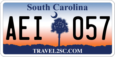 SC license plate AEI057