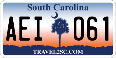 SC license plate AEI061