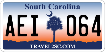 SC license plate AEI064