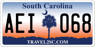 SC license plate AEI068