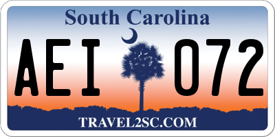 SC license plate AEI072