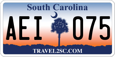 SC license plate AEI075