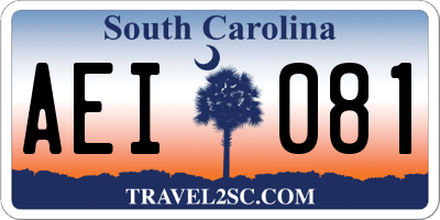 SC license plate AEI081