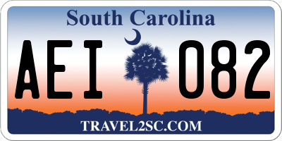 SC license plate AEI082