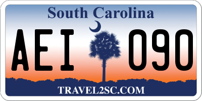 SC license plate AEI090