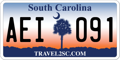 SC license plate AEI091