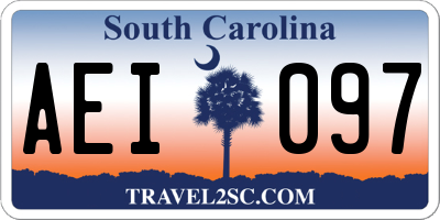 SC license plate AEI097
