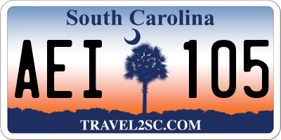 SC license plate AEI105