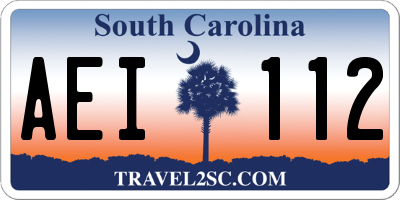 SC license plate AEI112