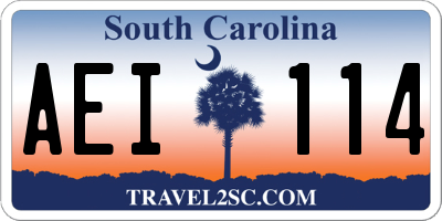 SC license plate AEI114