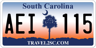SC license plate AEI115