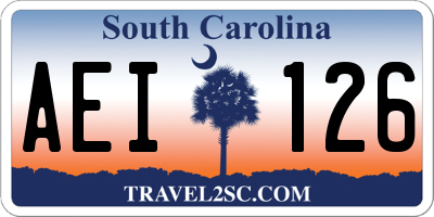 SC license plate AEI126