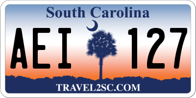 SC license plate AEI127