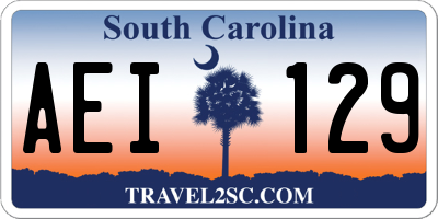 SC license plate AEI129