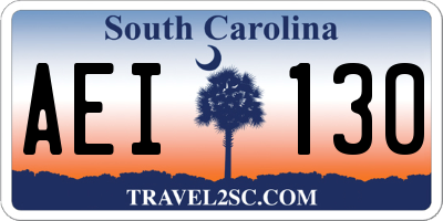 SC license plate AEI130