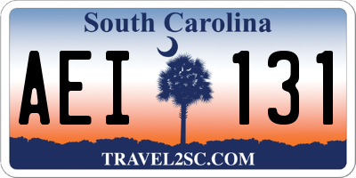 SC license plate AEI131