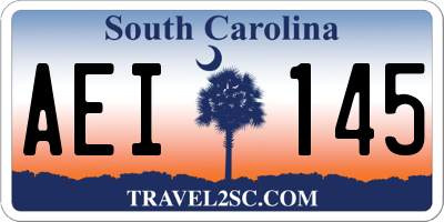 SC license plate AEI145