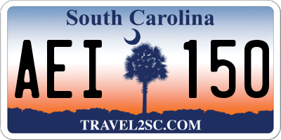 SC license plate AEI150