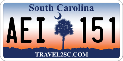 SC license plate AEI151