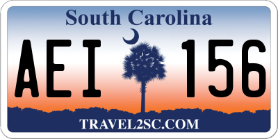 SC license plate AEI156