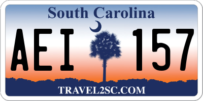 SC license plate AEI157