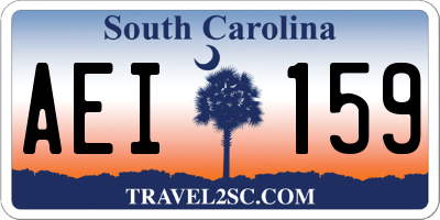 SC license plate AEI159