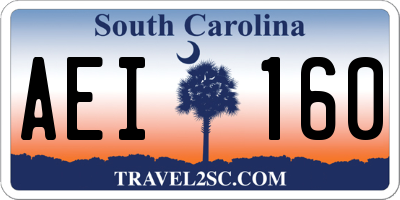 SC license plate AEI160