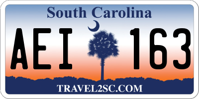 SC license plate AEI163
