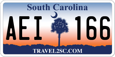 SC license plate AEI166