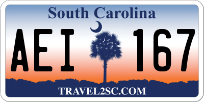 SC license plate AEI167