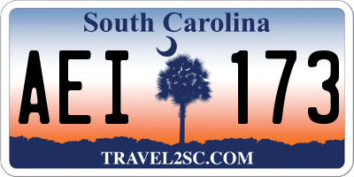 SC license plate AEI173