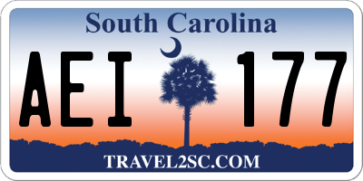 SC license plate AEI177