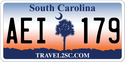 SC license plate AEI179
