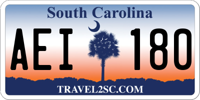 SC license plate AEI180