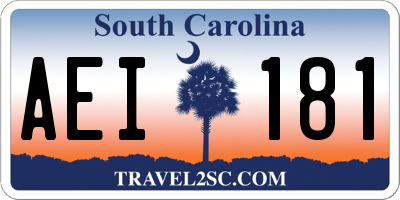 SC license plate AEI181