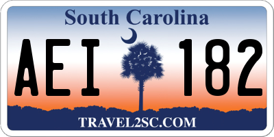 SC license plate AEI182