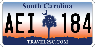 SC license plate AEI184