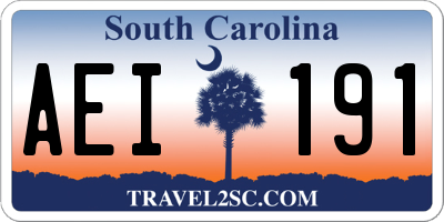 SC license plate AEI191