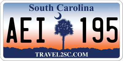 SC license plate AEI195