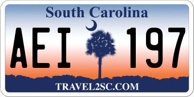 SC license plate AEI197