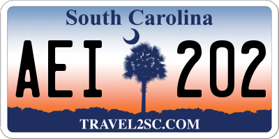 SC license plate AEI202