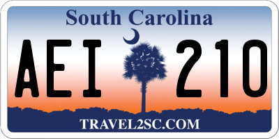 SC license plate AEI210