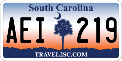 SC license plate AEI219