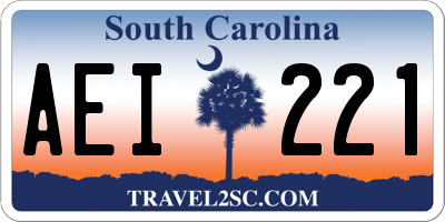 SC license plate AEI221
