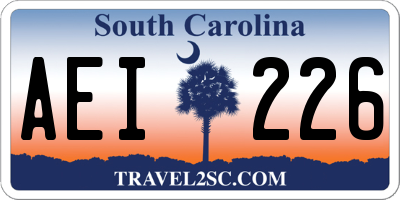 SC license plate AEI226